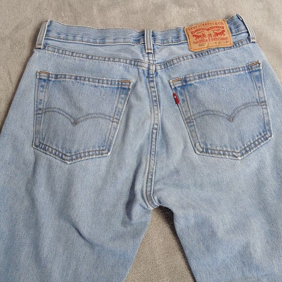 Levis 505 Jeans Mens 31x34 (Fits 30x32) Blue Classic Light Wash Denim Skater Y2k - Picture 8 of 13